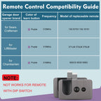 Cooouds 2-Pack Garage Door Remote for Craftsman/LiftMaster Purple Learn Button (2006-2013)