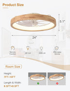 Curve Curio 24'' Ceiling Fan with Light – Fandelier Flush Mount, 3-Color LED, 6 Speeds