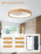 Curve Curio 24'' Ceiling Fan with Light – Fandelier Flush Mount, 3-Color LED, 6 Speeds