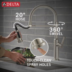 Delta Rhett Pro Style Commercial Kitchen Faucet with Pull Down Sprayer – 18829-SS-DST