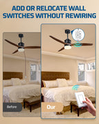 DEWENWILS Wireless Light Switch & Receiver Kit – No In-Wall Wiring, 100 ft RF Range, Programmable