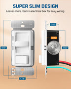 DEWENWILS Dimmer Switch – 600W Incandescent/Halogen, 150W LED/CFL, 3-Way Ready, ETL/cUL Listed, White (2-Pack)
