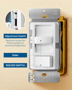 DEWENWILS Dimmer Switch – 600W Incandescent/Halogen, 150W LED/CFL, 3-Way Ready, ETL/cUL Listed, White (2-Pack)