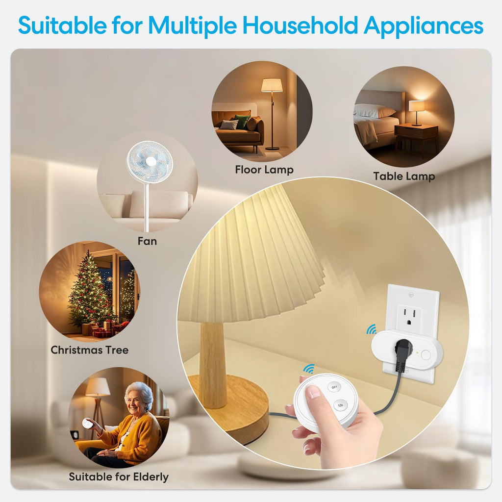 Didikit Garbage Disposal Wireless Switch Kit – Wall Mount & Remote On/Off with 5s/10s Timer, 1800W, 1HP, White