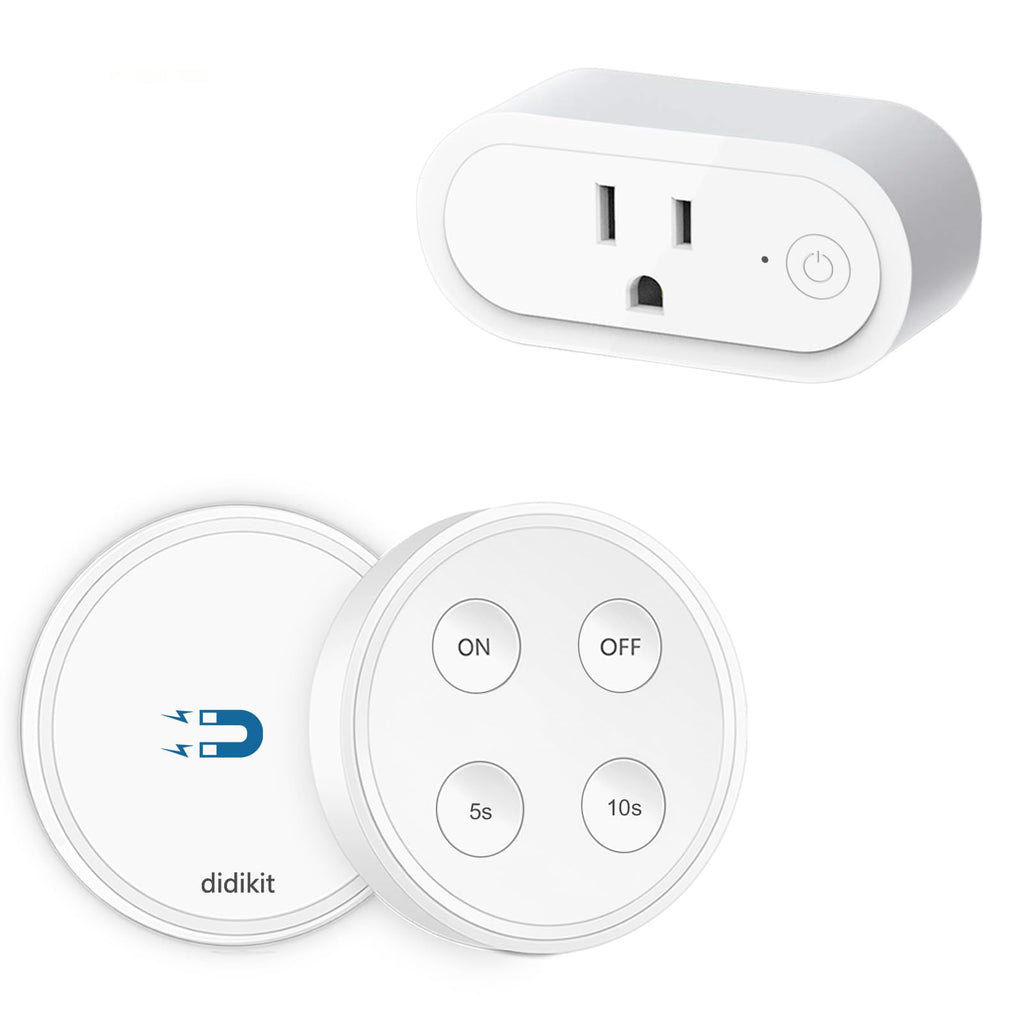 Didikit Garbage Disposal Wireless Switch Kit – Wall Mount & Remote On/Off with 5s/10s Timer, 1800W, 1HP, White