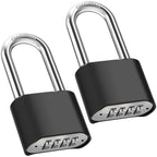 Diyife 2-Pack 2.5in Shackle Padlocks | Weatherproof, Resettable 4-Digit Combination