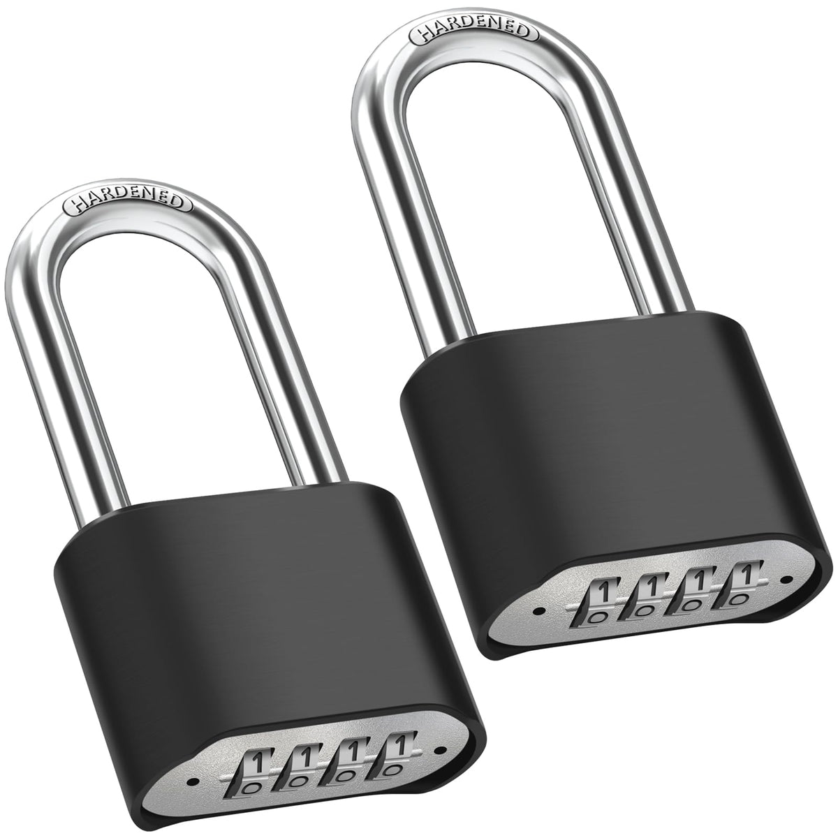 Diyife 2-Pack 2.5in Shackle Padlocks | Weatherproof, Resettable 4-Digit Combination