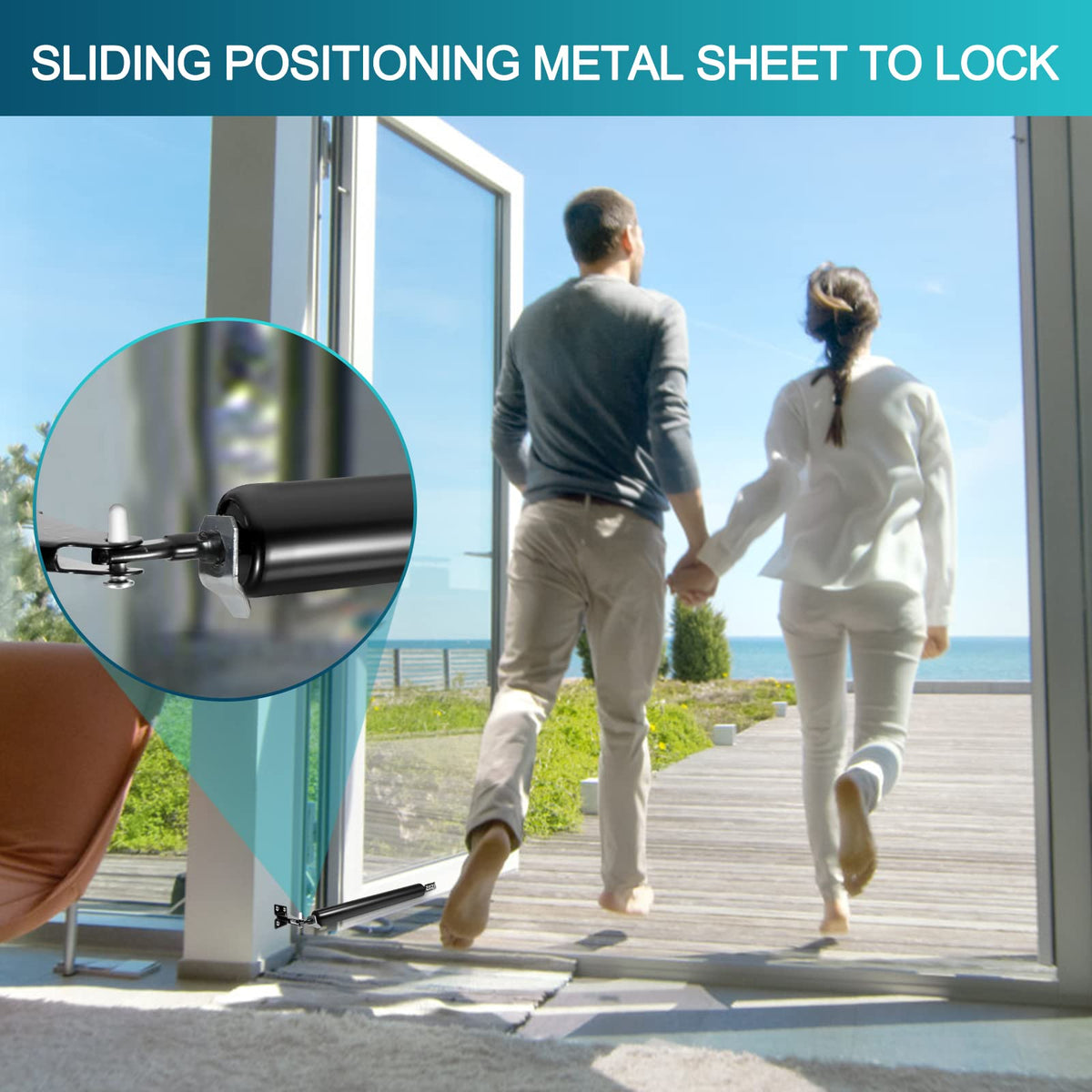 Dluno 2 Set Black Screen Door Closers – Heavy Duty Storm Door Shock, Adjustable, Smooth Closures
