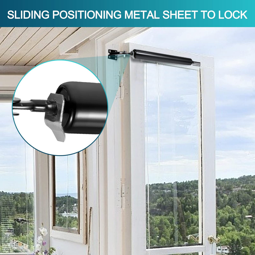 Dluno 2 Set Black Screen Door Closers – Heavy Duty Storm Door Shock, Adjustable, Smooth Closures
