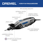 Dremel 4300-9/64 Versatile Rotary Tool Kit with Pivot Light and 64 Accessories