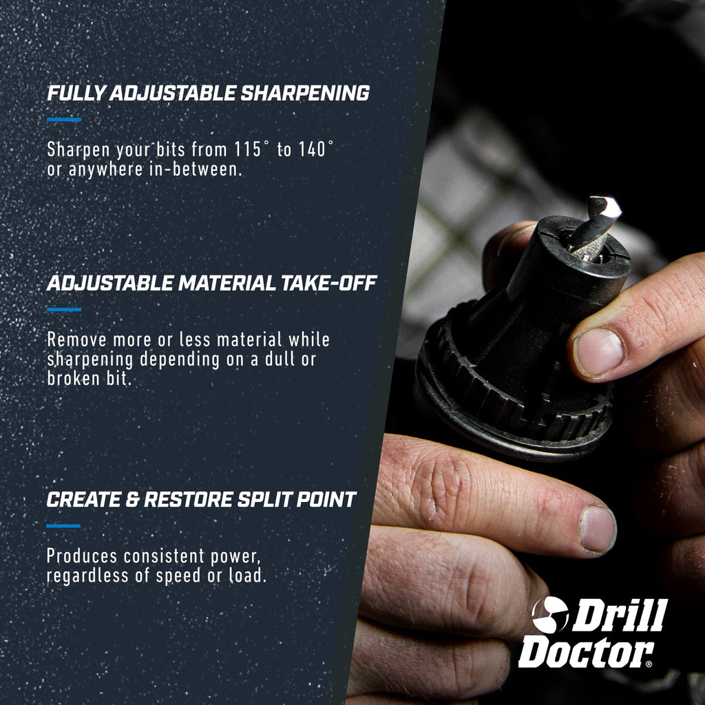 Drill Doctor DD750X Electric Drill Bit Sharpener – 3/32 to 3/4 Inch, High-Speed, Portable