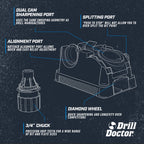 Drill Doctor DD750X Electric Drill Bit Sharpener – 3/32 to 3/4 Inch, High-Speed, Portable