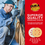 Dura-Gold Premium 120 Grit 5in Sanding Discs – 8-Hole Dustless, Hook & Loop, 50 Discs
