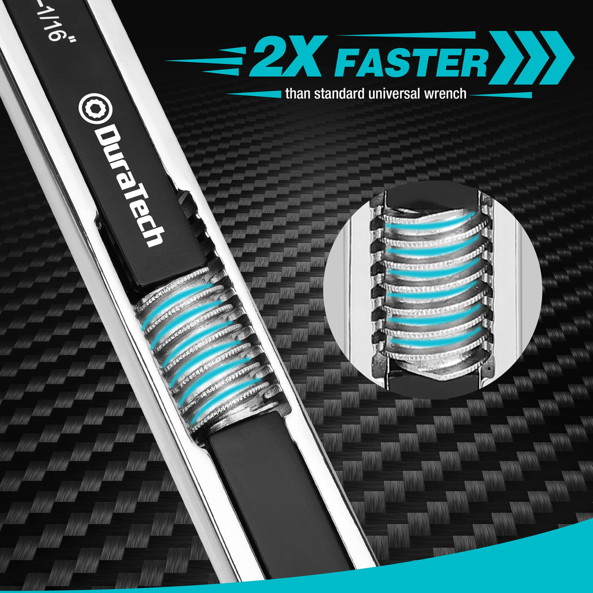 DURATECH Universal Wrench Set – 8in & 10in, SAE & Metric, 44 Sizes, Drop-Forged, ANSI Standard