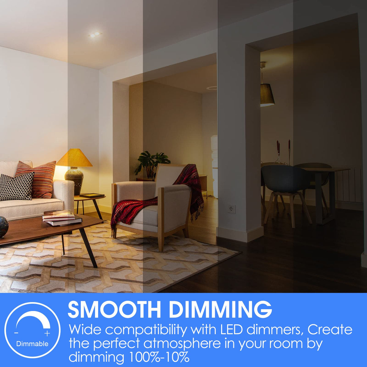 E Energetic Lighting Dimmable LED Bulbs – 60W Equivalent, 8W, 4000K, E26, ETL Listed, 12-Pack