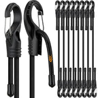 ELEAD 8-Piece 24-Inch Adjustable Bungee Cords with Hooks – Heavy Duty Carabiner Straps