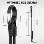 ELEAD 8-Piece 24-Inch Adjustable Bungee Cords with Hooks – Heavy Duty Carabiner Straps