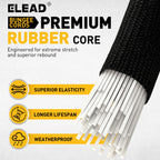 ELEAD 8-Piece 24-Inch Adjustable Bungee Cords with Hooks – Heavy Duty Carabiner Straps
