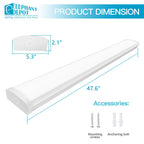 ELEPHANT DEPOT 4FT LED Wraparound Light – 4-Pack, 5500 lm, 5CCT, 0-10V Dimming, 120-277V