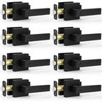 Estmoon 8-Pack Black Privacy Door Handles with Lock – Heavy-Duty Interior Levers for Bedroom & Bathroom