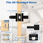 Estmoon Matte Black Door Lock Knob with Lock – Heavy-Duty Exterior Lockset