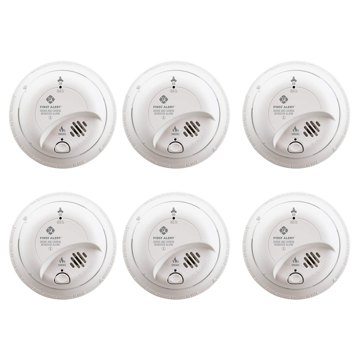 First Alert BRK SC9120B-6 Hardwired Smoke & CO Detector with Battery Backup – 6-Pack