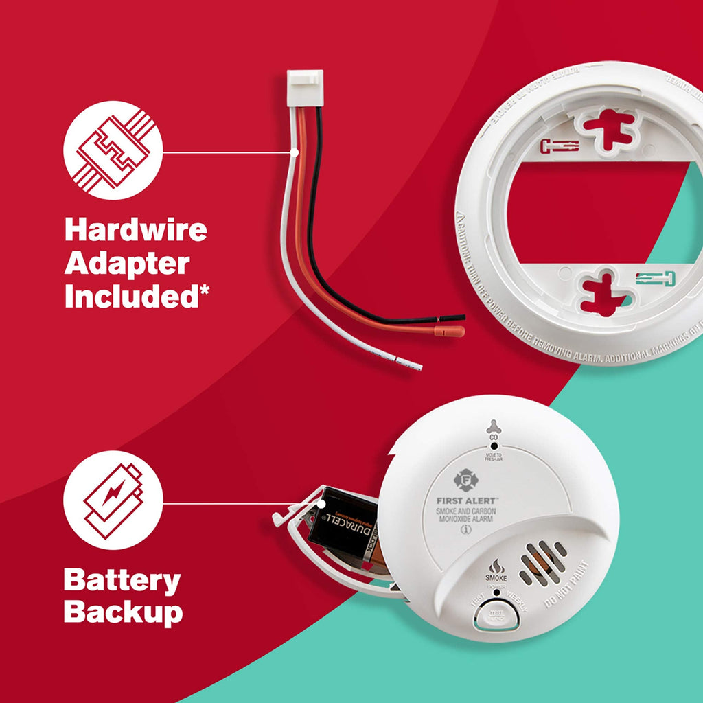 First Alert BRK SC9120B-6 Hardwired Smoke & CO Detector with Battery Backup – 6-Pack