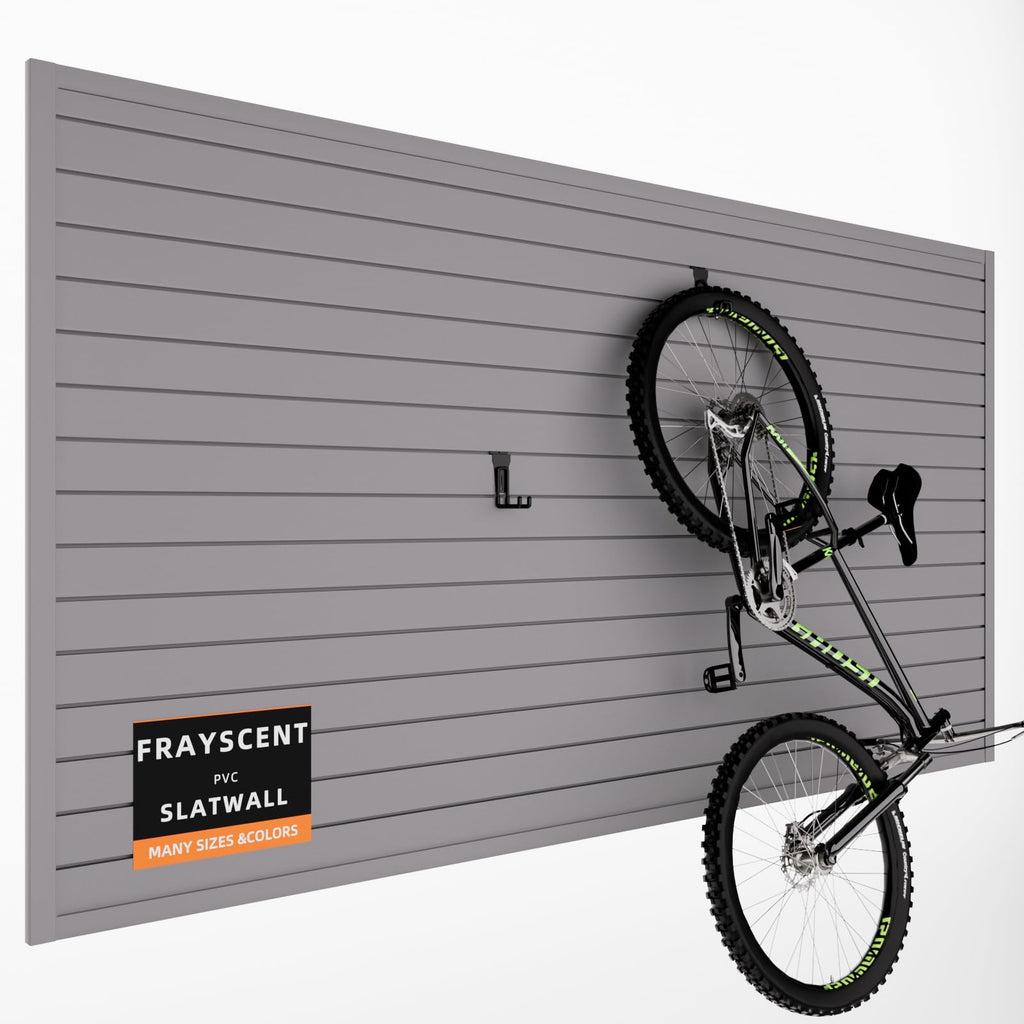 FRAYSCENT Slat Wall Paneling – PVC Garage Storage & Tool Organizer, Grey, 4x8
