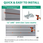 FRAYSCENT Slat Wall Paneling – PVC Garage Storage & Tool Organizer, Grey, 4x8