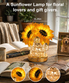 Fussion Sunflower Lamp - Cordless Night Light with 3 Color Temperatures