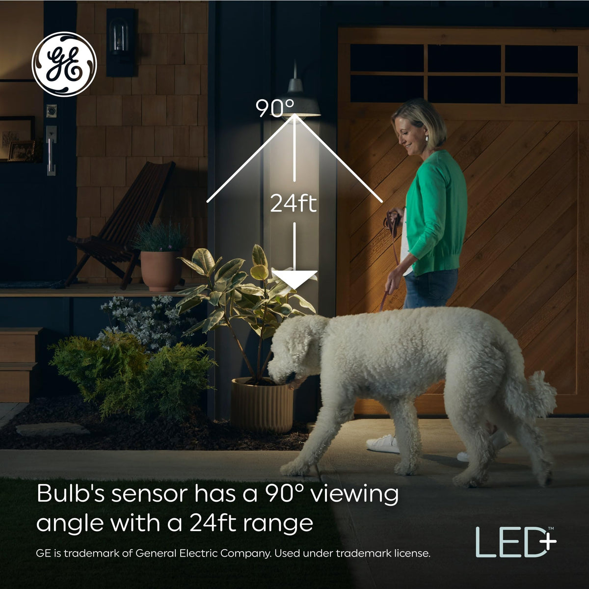 GE LED+ Motion Sensor Light Bulbs A21 12W Daylight 2 Pack – Outdoor Security Lights