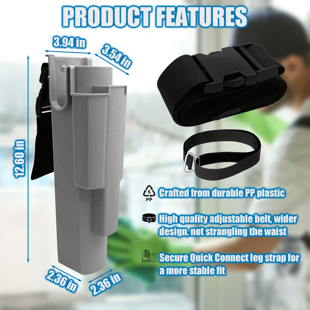 Generic Window Cleaning Holster with Belt, Quick-Connect Leg Strap, Removable Side Bucket – Multi-Tool Waist Kit