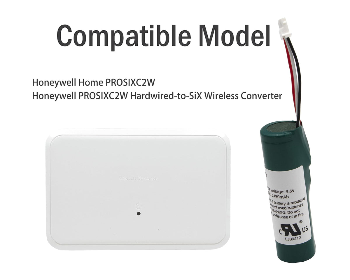 Gikysuiz 3.6V 2480mAh Replacement Battery for Honeywell PROSIXC2W (300-10342)