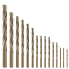 GMTOOLS 15Pcs Cobalt Drill Bit Set – M35 HSS, 135° Split Point, Jobber Length, Storage Case 1/16"-3/8"