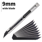 Gomake 9mm Utility Knife Replacement Blades – 100 Pcs Black Carbon Steel, 30° Snap-Off Edge