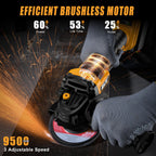 GOTUU Cordless Angle Grinder for DEWALT 20V MAX Battery – 4-1/2in Brushless Cut Off Tool, Safe Paddle Switch, 3-Speed