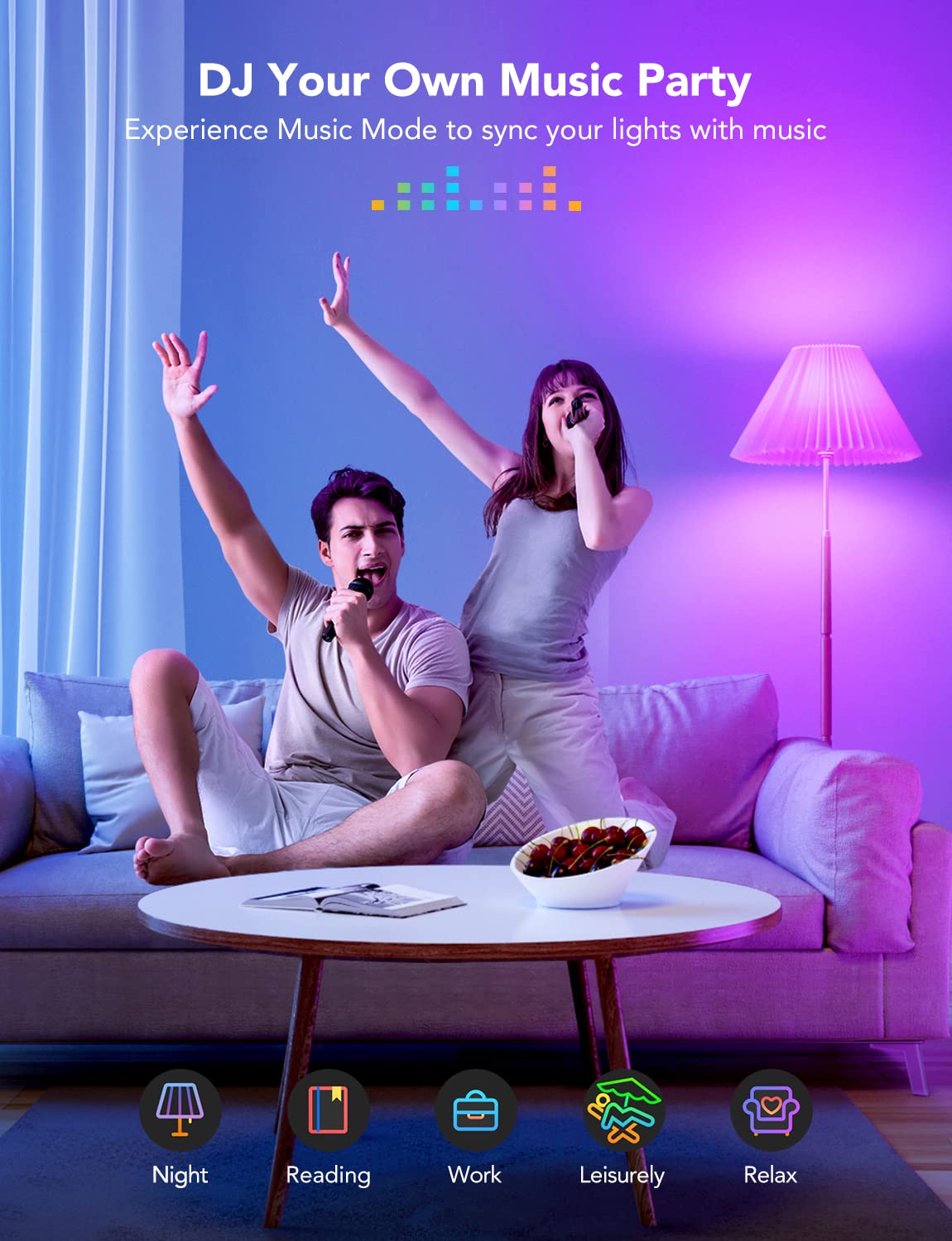 Govee LED Smart Light Bulbs (8 Pack) 1000LM RGBWW — Wi-Fi & Bluetooth, Alexa/Google Assistant Compatible
