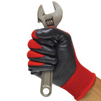 Grease Monkey General Purpose Nitrile Coated Work Gloves – Size Large, 12 Pack, Red