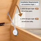 HBL' 2 Pack Soft-Close Lid Hinges for Toy Boxes, Cedar Chests & Benches