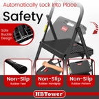 HBTower 4-Step Folding Ladder – Lightweight, Anti-Slip Step Stool for Home