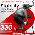 HBTower 4-Step Folding Ladder – Lightweight, Anti-Slip Step Stool for Home