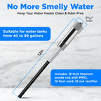 HertzEagle Powered Anode Rod for Water Heaters – Odor Elimination, 40-89 Gallon, Titanium