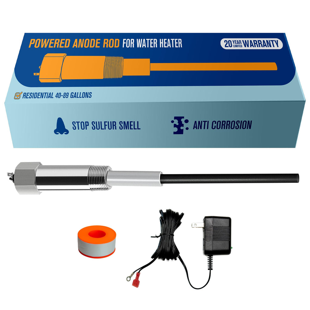 HertzEagle Powered Anode Rod for Water Heaters – Odor Elimination, 40-89 Gallon, Titanium