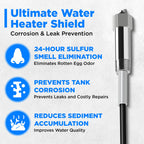 HertzEagle Powered Anode Rod for Water Heaters – Odor Elimination, 40-89 Gallon, Titanium