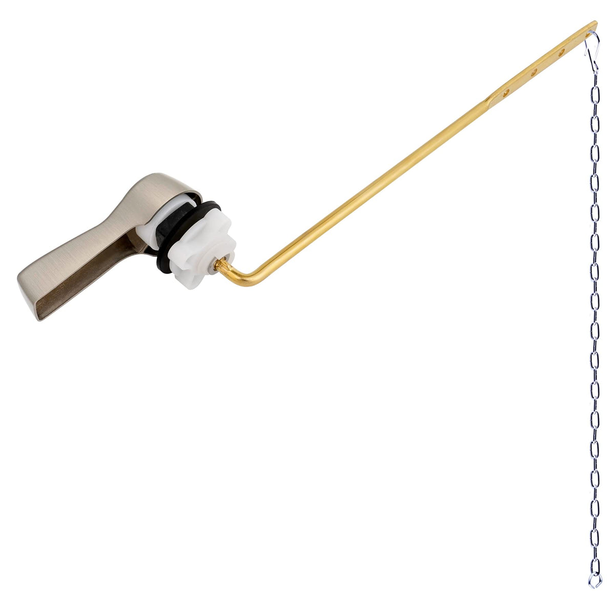 Hibbent Universal Front Mount Toilet Handle Replacement Kit — Brushed Nickel Finish