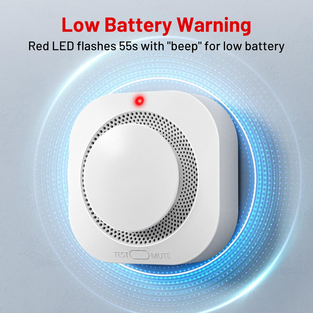 Hilmon 6-Pack Battery-Operated Photoelectric Smoke Alarm with Test Button
