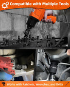 JU JIAN TEC Impact Universal Joint-Socket Swivel Set - 3-Piece (1/4, 3/8, 1/2 in Drive)