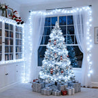 JMEXSUSS 33ft 100-LED White Christmas Lights – 8-Mode Clear Wire Indoor/Outdoor