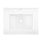 JONATHAN Y SNK1001A – 24"W x 18.25"D Ceramic Sink Vanity Top, White (3-Hole)