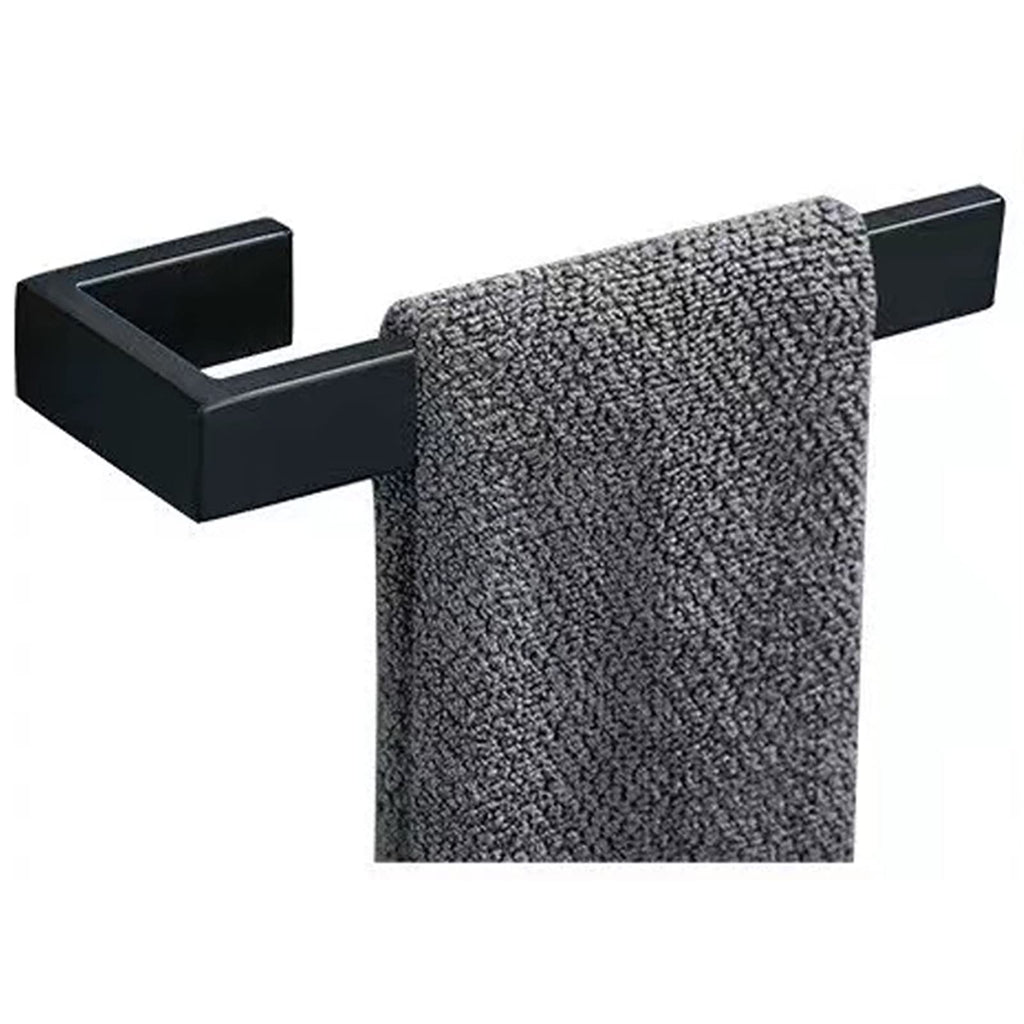 JOPOFI Hand Towel Holder 8" Rectangular Matte Black – SUS304 Stainless Steel Wall Mount